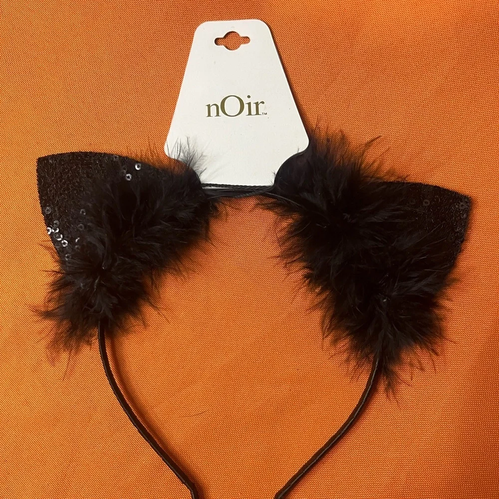 6/$25 nOir Jewelry Black Cat Ears Headband - Picture 1 of 11